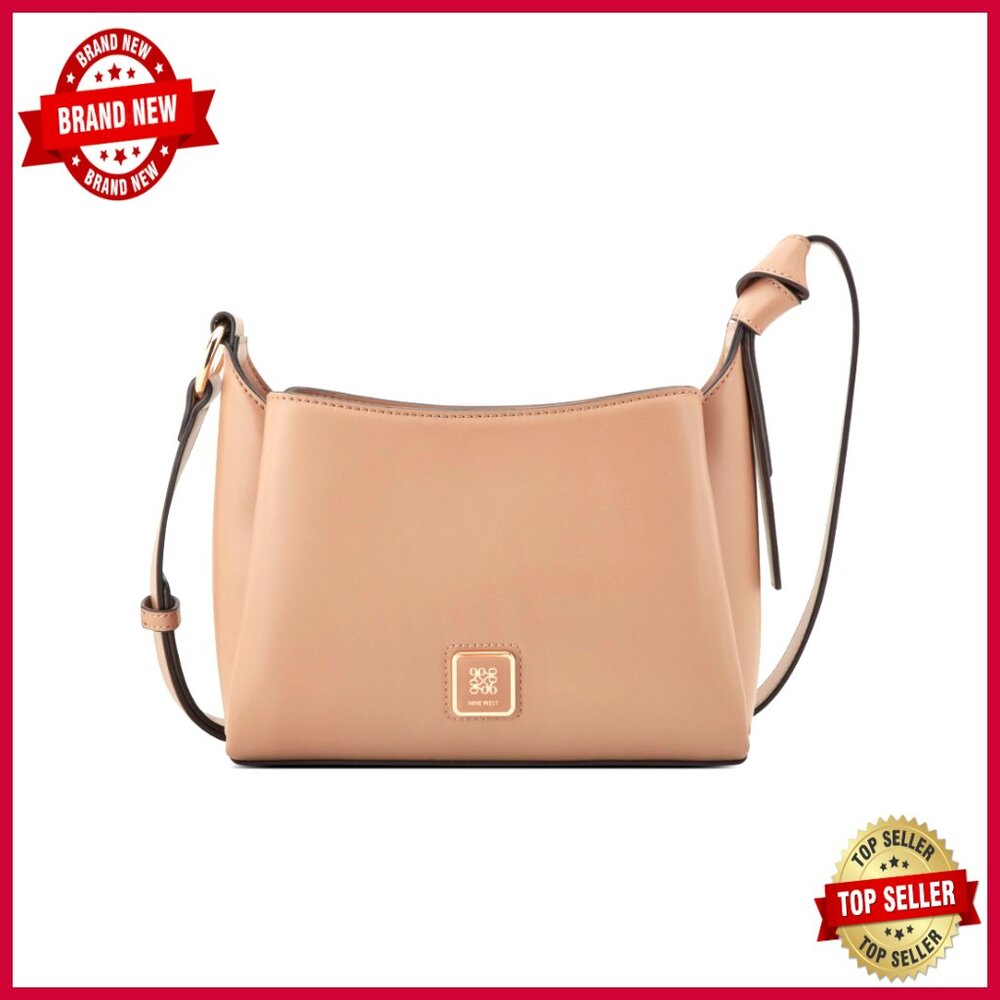 Triple Compartment Crossbody Bag With Internal Pockets And Hardware Details